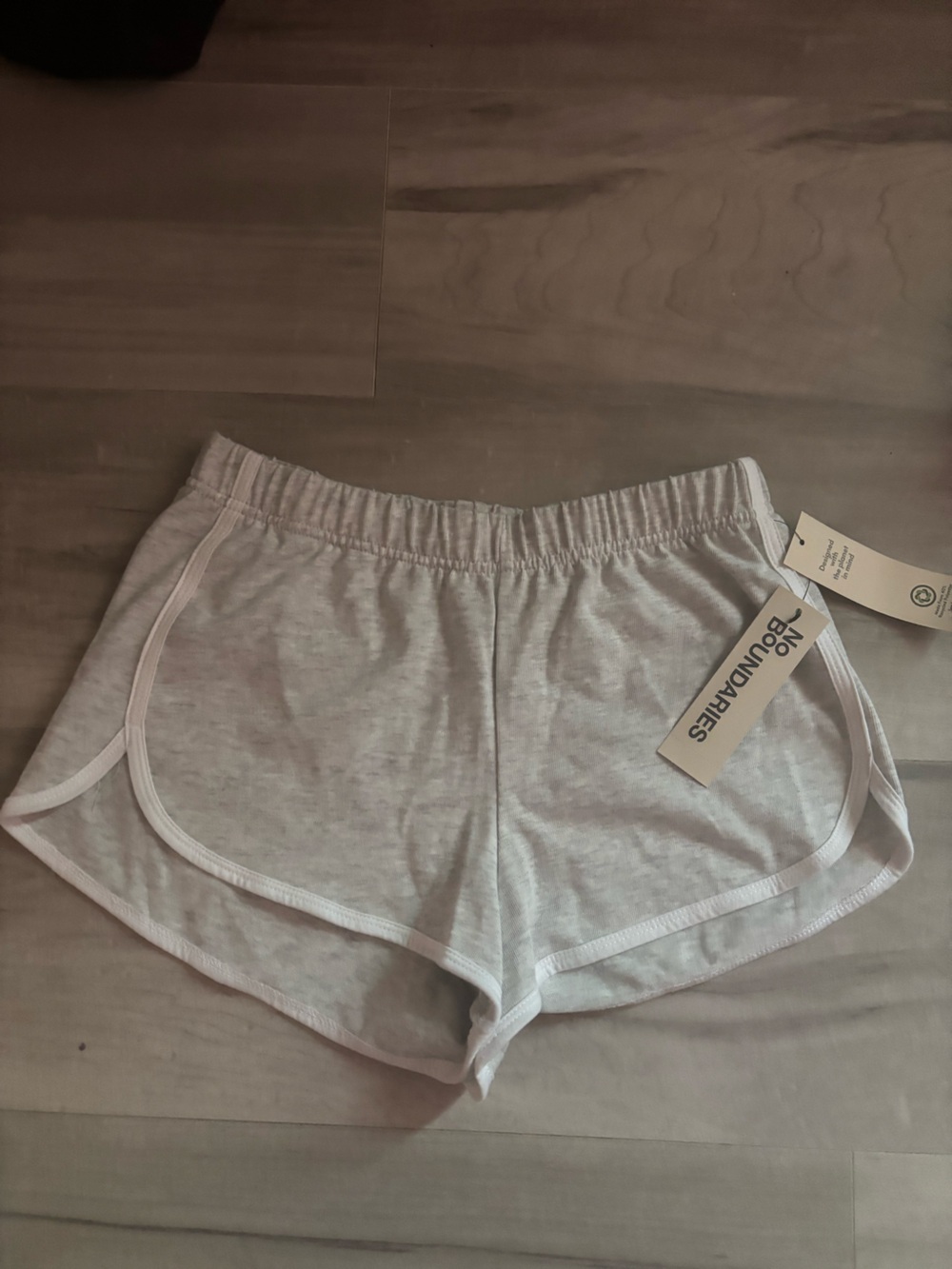 No Boundaries Light Heather Gray Cotton Lounge Shorts
